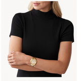 Michael Kors Runway Three-Hand Gold Dial Gold Steel Strap Watch For Women - MK6911 Authentic Buy Shop Now