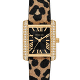 Michael Kors Emery Quartz Diamonds Black Dial Cheetah Print Leather Strap Watch For Women - MK7387 Authentic Buy Shop Now