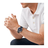 Michael Kors Slim Runway Analog Blue Dial Blue Leather Strap Watch For Men - MK8907 Authentic Buy Shop Now