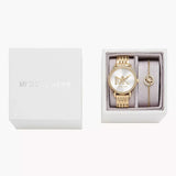 Michael Kors Three Hand Silver Dial Gold Steel Strap Watch for Women - MK1051 Authentic Buy Shop Now