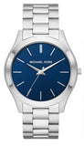 Michael Kors Slim Runway Analog Blue Dial Silver Steel Strap Watch for Men - MK1060 Authentic Buy Shop Now