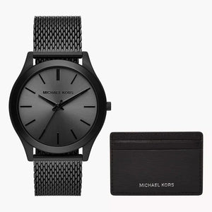Michael Kors Runway Three-Hand Black Dial Black Mesh Strap Watch for Men - MK1085 Authentic Buy Shop Now