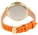 Michael Kors Runway Quartz Gold Dial Orange Leather Strap Watch For Women - MK2275 Authentic Buy Shop Now