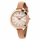 Michael Kors Runway Slim Quartz White Dial Beige Leather Strap Watch For Women - MK2284 Authentic Buy Shop Now