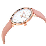 Michael Kors Pyper Analog White Dial Pink Leather Strap Watch For Women - MK2803 Authentic Buy Shop Now