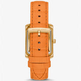 Michael Kors Emery Three Hand Rose Gold Dial Orange Leather Strap Watch For Women - MK2983 Authentic Buy Shop Now