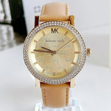 Michael Kors Corey Analog Gold Dial Brown Leather Strap Watch for Women - MK2986 Authentic Buy Shop Now
