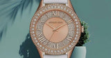 Michael Kors Harlowe Analog Rose Gold Dial White Leather Strap Watch For Women - MK2989 Authentic Buy Shop Now