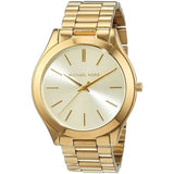 Michael Kors Slim Runway Gold Dial Gold Stainless Steel Strap Watch for Women - MK3179 Authentic Buy Shop Now