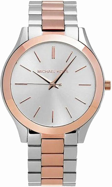 Michael Kors Slim Runway White Dial Two Tone Steel Strap Watch for Women - MK3204 Authentic Buy Shop Now