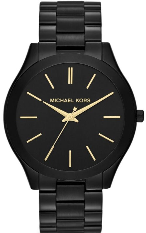 Michael Kors Slim Runway Black Dial Black Stainless Steel Strap Watch for Women - MK3221 Authentic Buy Shop Now