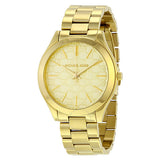 Michael Kors Slim Runway Gold Dial Gold Steel Strap Watch for Women - MK3335 Authentic Buy Shop Now