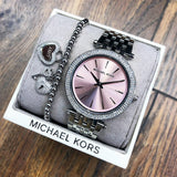 Michael Kors Darci Crystal Pink Dial Silver Stainless Steel Strap Watch for Women - MK3352 Authentic Buy Shop Now