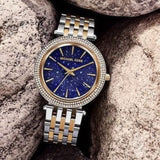 Michael Kors Darci Quartz Blue Dial Two Tone Steel Strap Watch For Women - MK3401 Authentic Buy Shop Now