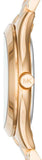 Michael Kors Slim Runway Gold Dial Gold Steel Strap Watch For Women - MK3456 Authentic Buy Shop Now