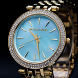 Michael Kors Darci Analog Mother of Pearl Green Dial Gold Steel Strap Watch For Women - MK3498 Authentic Buy Shop Now