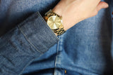 Michael Kors Mini Runway Slim Gold Dial Gold Steel Strap Watch for Women - MK3512 Authentic Buy Shop Now