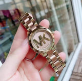 Michael Kors Mini Slim Runway Rose Gold Dial Two Tone Steel Strap Watch for Women - MK3650 Authentic Buy Shop Now