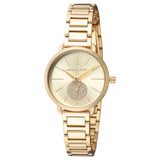 Michael Kors Portia Quartz Gold Dial Gold Steel Strap Watch For Women - MK3838 Authentic Buy Shop Now