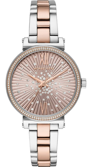 Michael Kors Sofie Quartz Rose Gold Dial Two Tone Steel Strap Watch For Women - MK3972 Authentic Buy Shop Now