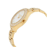 Michael Kors Liliane Mother of Pearl White Dial Gold Steel Strap Watch For Women - MK4555 Authentic Buy Shop Now