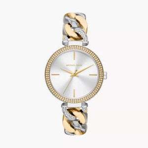 Michael Kors Catelyn Three-Hand Crystals Silver Dial Two Tone Steel Strap Watch for Women - MK4633 Authentic Buy Shop Now