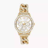 Michael Kors Layton Multifunction Glitz Silver Dial Gold Steel Strap Watch for Women - MK4653 Authentic Buy Shop Now