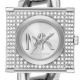Michael Kors Chain Lock Pave Silver Dial Silver Steel Strap Watch For Women - MK4718 Authentic Buy Shop Now
