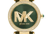 Michael Kors Parker Green Dial Green Leather Strap Watch For Women - MK4724 Authentic Buy Shop Now