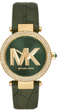 Michael Kors Parker Green Dial Green Leather Strap Watch For Women - MK4724 Authentic Buy Shop Now