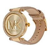 Michael Kors Parker Three-Hand Gold Dial Brown Leather Strap Watch For Women - MK4725 Authentic Buy Shop Now