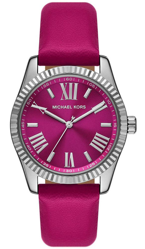 Michael Kors Lexington Quartz Fuchsia Dial Fuchsia Leather Strap Watch For Women - MK4749 Authentic Buy Shop Now