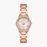 Michael Kors Sage Three-Hand Crystals Mother of Pearl Dial Rose Gold Steel Strap Watch for Women - MK4823 Authentic Buy Shop Now