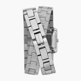 Michael Kors Emery Pave Double Wrap Crystals White Dial Silver Steel Strap Watch for Women - MK4836 Authentic Buy Shop Now