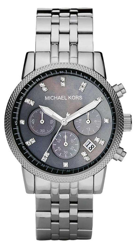 Michael Kors Jet Set Chronograph Blue Dial Silver Steel Strap Watch for Women - MK5021 Authentic Buy Shop Now
