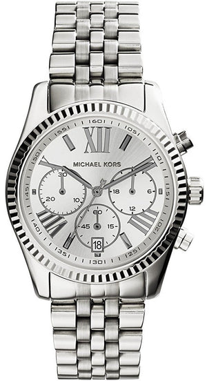 Michael Kors Lexington Silver Dial Silver Steel Strap Watch for Women - MK5555 Authentic Buy Shop Now