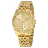 Michael Kors Lexington Chronograph Gold Dial Gold Steel Strap Watch for Women - MK5556 Authentic Buy Shop Now