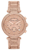 Michael Kors Uptown Glam Parker Chronograph Rose Gold Dial Steel Strap Watch for Women - MK5663 Authentic Buy Shop Now