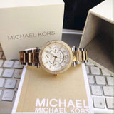 Michael Kors Parker White Dial Two Tone Steel Strap Watch for Women - MK6055 Authentic Buy Shop Now