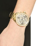 Michael Kors Wren Chronograph Crystal Pave Gold Dial Gold Steel Strap Watch for Women - MK6095 Authentic Buy Shop Now