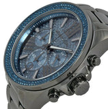 Michael Kors Wren Chronograph Quartz Blue Dial Grey Steel Strap Watch For Women - MK6097 Authentic Buy Shop Now
