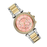 Michael Kors Parker Pink Dial Two Tone Steel Strap Watch for Women - MK6140 Authentic Buy Shop Now