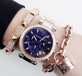 Michael Kors Parker Blue Dial Two Tone Steel Strap Watch for Women - MK6141 Authentic Buy Shop Now