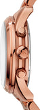 Michael Kors Runway Chronograph Turquoise Dial Rose Gold Steel Strap Watch For Women - MK6164 Authentic Buy Shop Now