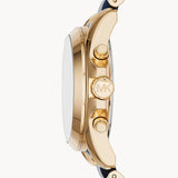 Michael Kors Bradshaw Navy Blue Dial Two Tone Steel Strap Watch for Women - MK6268 Authentic Buy Shop Now