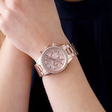 Michael Kors Ritz Chronograph Rose Gold Dial Rose Gold Steel Strap Watch for Women - MK6357 Authentic Buy Shop Now