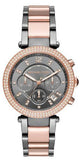 Michael Kors Parker Chronograph Grey Dial Two Tone Steel Strap Watch For Women - MK6440 Authentic Buy Shop Now