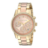 Michael Kors Ritz Chronograph Rose Dial Two Tone Steel Strap Watch for Women - MK6475 Authentic Buy Shop Now