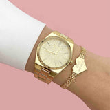 Michael Kors Channing Quartz Gold Dial Gold Steel Strap Watch For Women - MK6623 Authentic Buy Shop Now