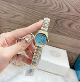 Michael Kors Petite Runway Mercer Blue Dial Gold Steel Strap Watch For Women - MK6673 Authentic Buy Shop Now